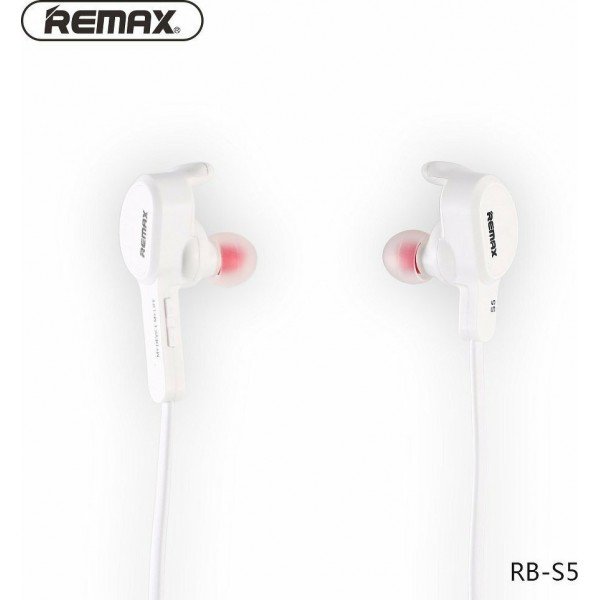 Remax RB-S5 In-ear Bluetooth Handsfree Ακουστικά με Αντοχή στον Ιδρώτα Λευκά